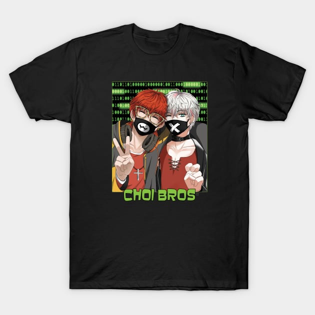 Mystic Messenger 707 and Unknown Choi Bros T-Shirt by DaphInteresting